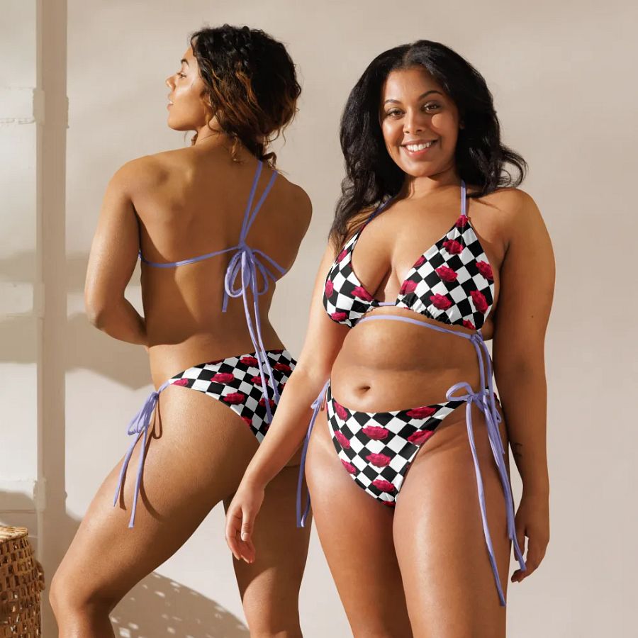 Rosy string bikini {black and white} product image (4)