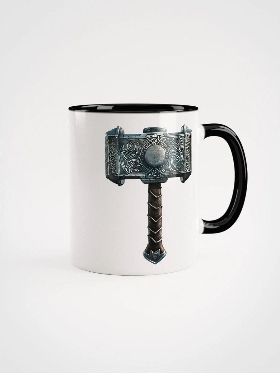 Mjolnir - Thor's Hammer Ceramic Mug with Black Color Inside product image (1)