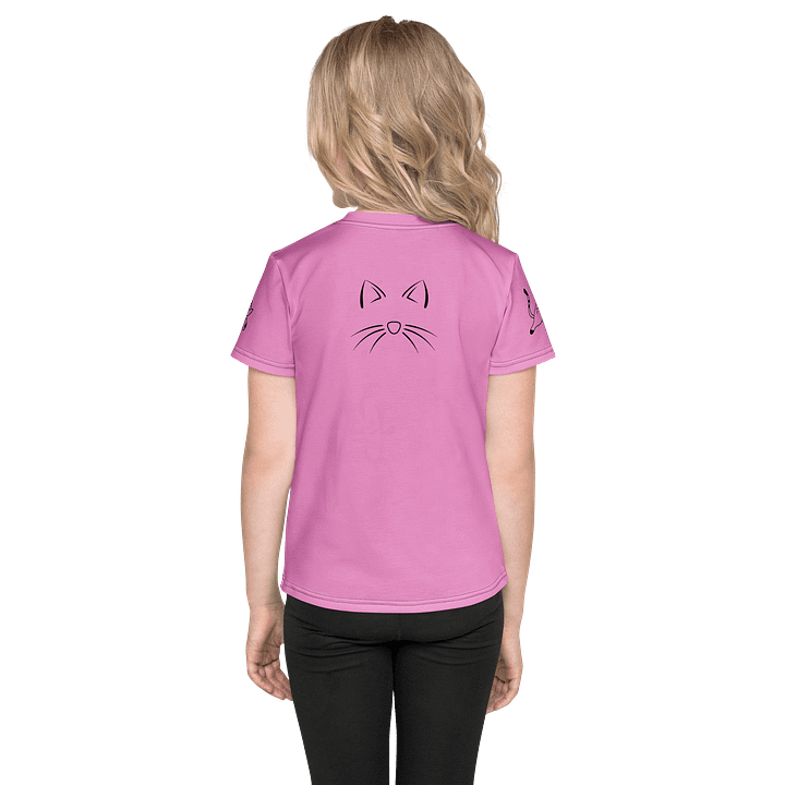 White Cat (art by Dina R.) acrylic painting - Kids Crew Neck T-Shirt product image (2)