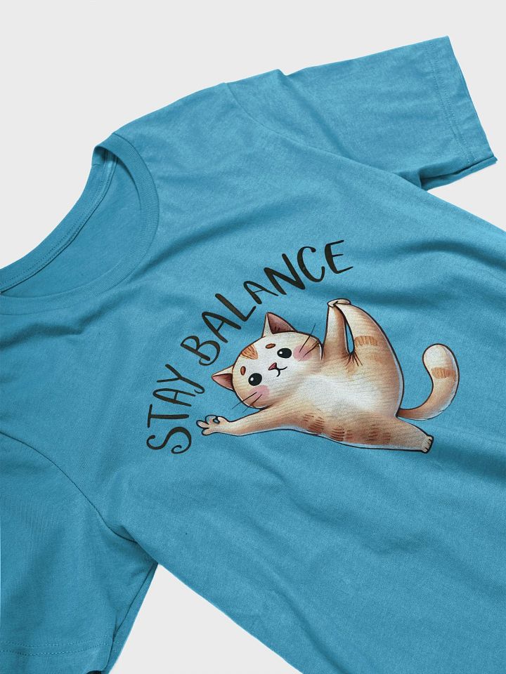 Stay Balanced Cat T-Shirt - Adorable Yoga Design product image (2)