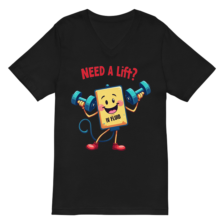 Cheerful IV Fluid Bag Cartoon Workout Tee product image (3)