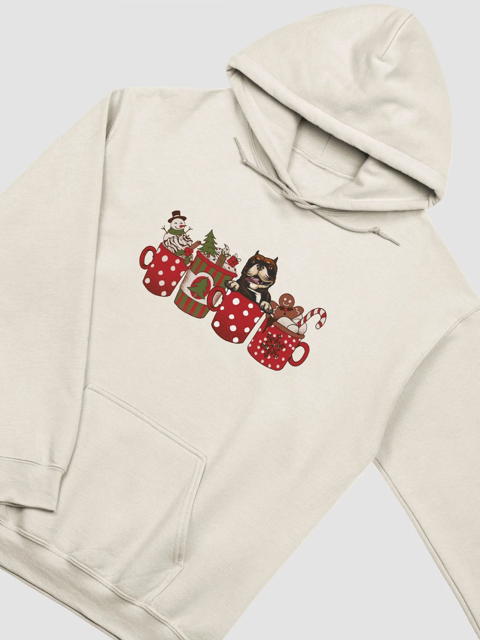 Cute American Bully(2) in a Christmas Cup Hooded Sweatshirt | Funny Christmas Pup in a Cup product image (20)