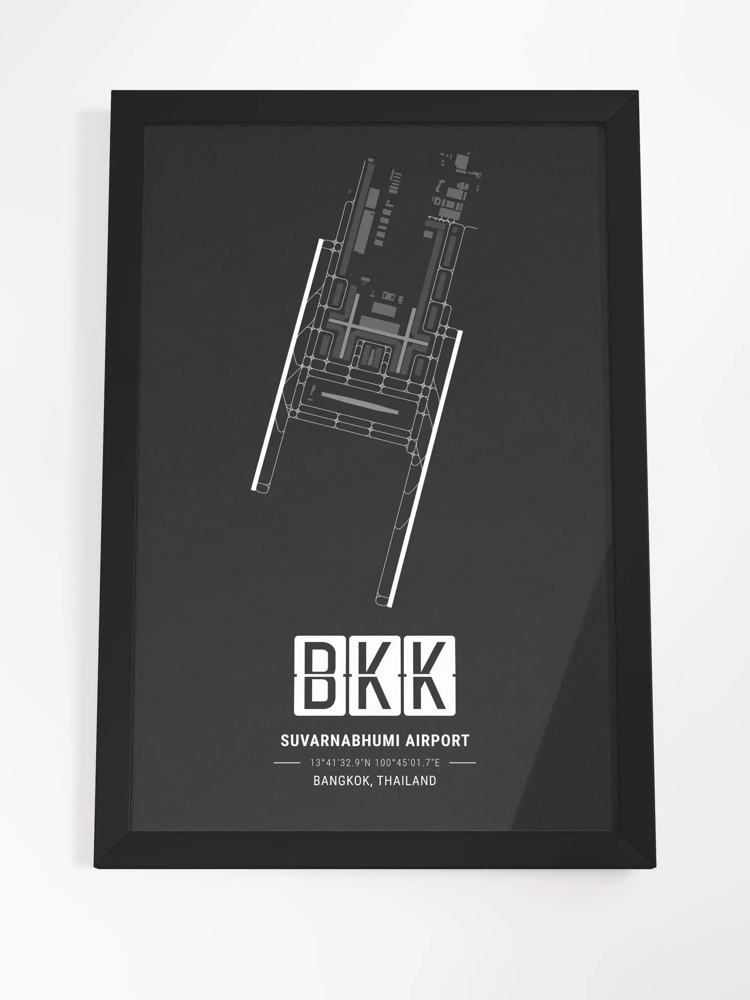 Framed Airport BKK Premium Map On Matt Paper product image (4)