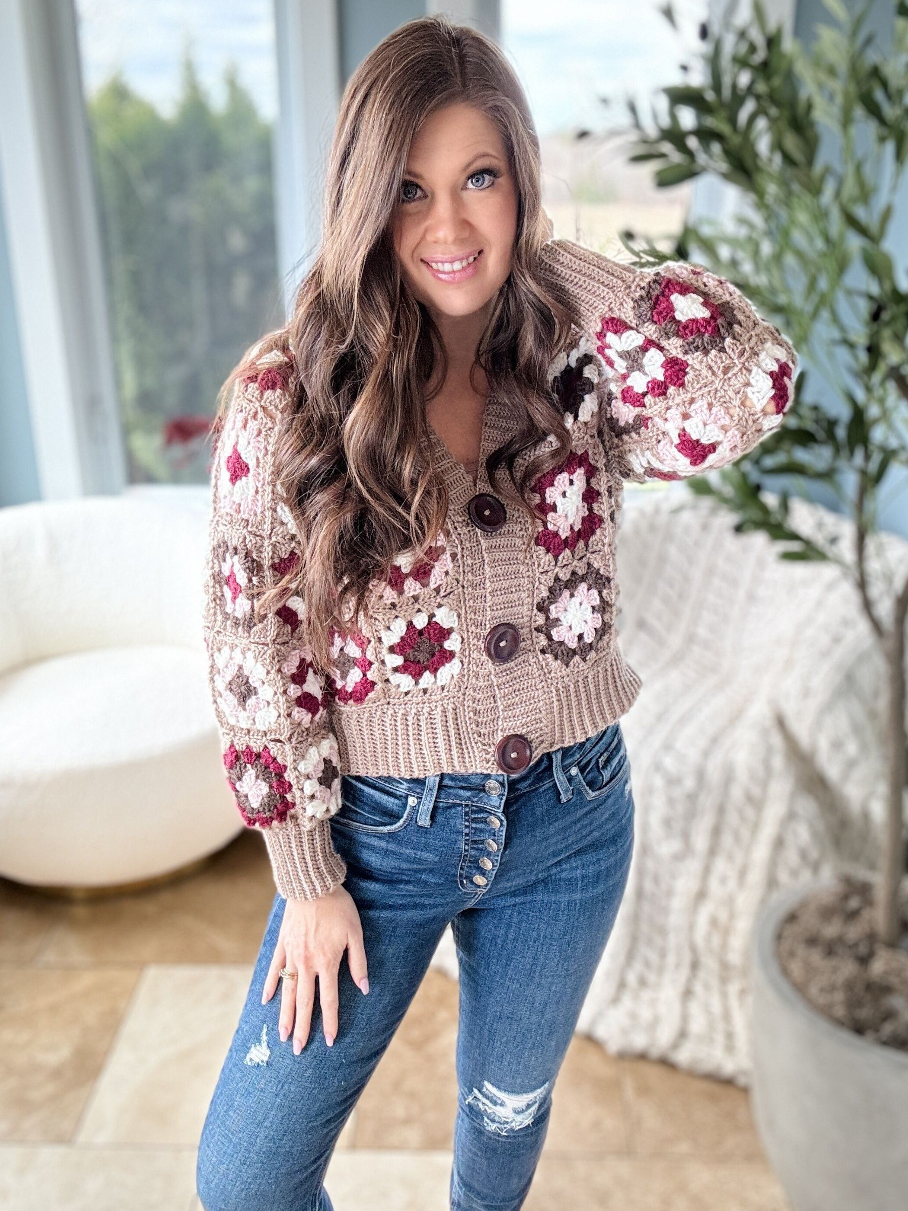 Granny Crop Cardigan Crochet Pattern product image (6)
