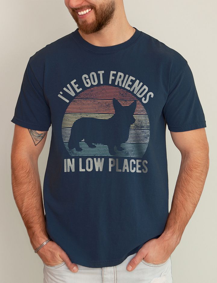 I've Got Friends in Low Places Tee | Funny Vintage-Style T-Shirt for Cardigan Welsh Corgi Pawrents product image (11)