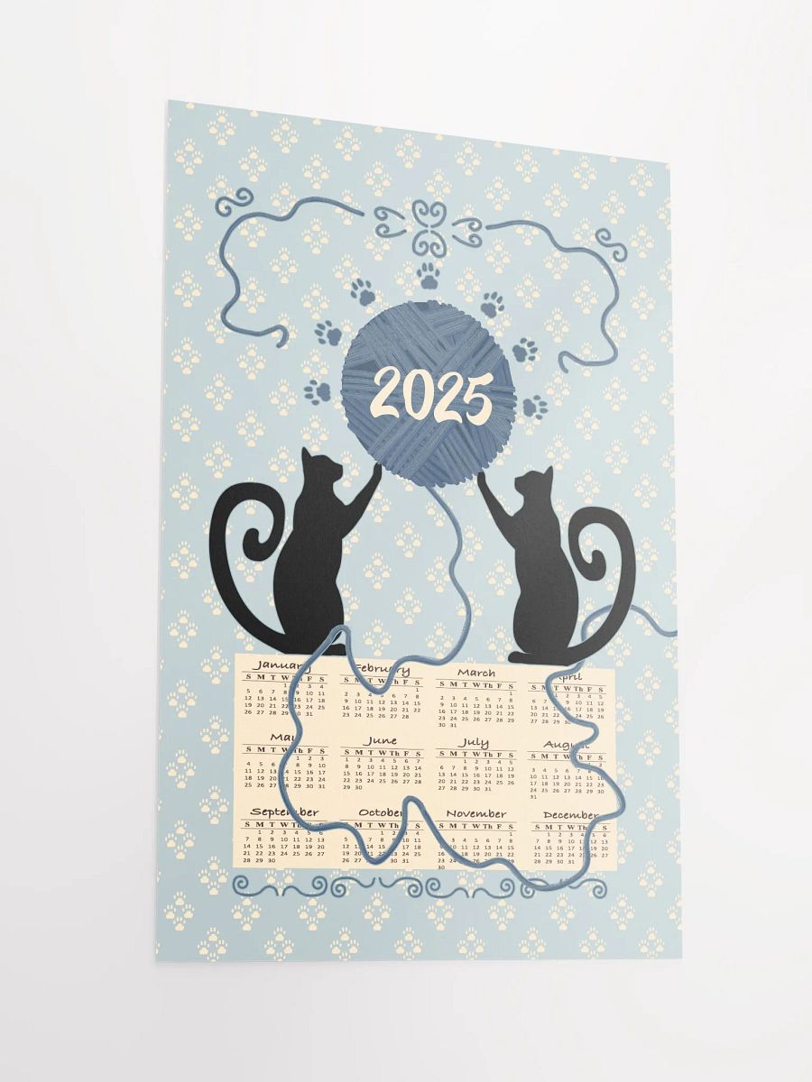 "Cat’s At Play" 2025 Calendar Poster – Blue product image (2)