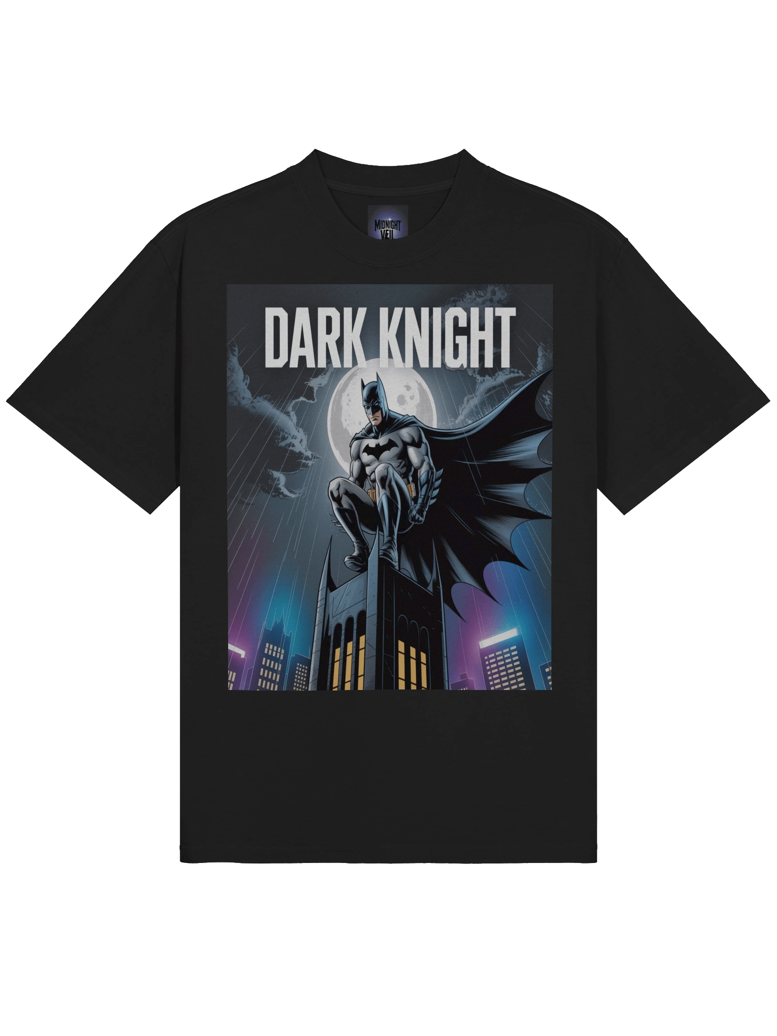 Storm Sentinel: Dark Knight Batman Oversized Faded T-Shirt product image (5)