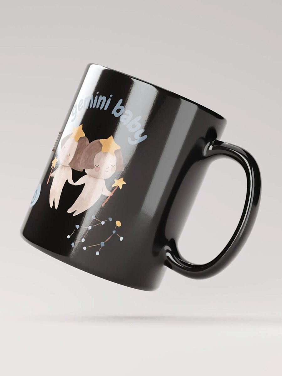 Gemini Baby May 21- June 21 BLACK GLOSSY MUG Baby Gift, New Baby Gift, Fun Astrology Gift product image (3)