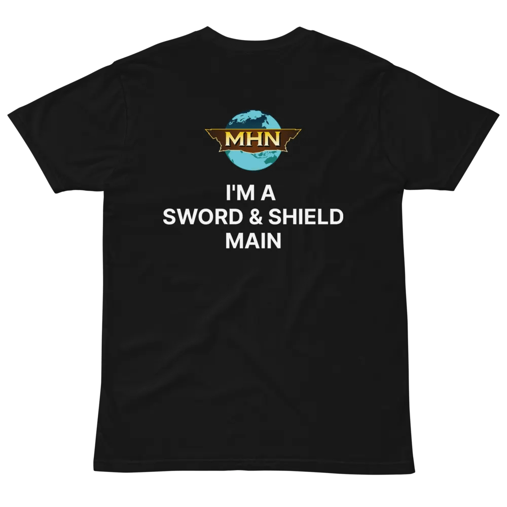 I'm A Sword And Shield Main MHN Emblem Unisex T-Shirt Black/Grey/Navy product image (10)