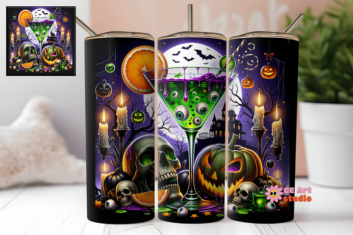 Martini Club Tumbler Wrap PNG product image (1)