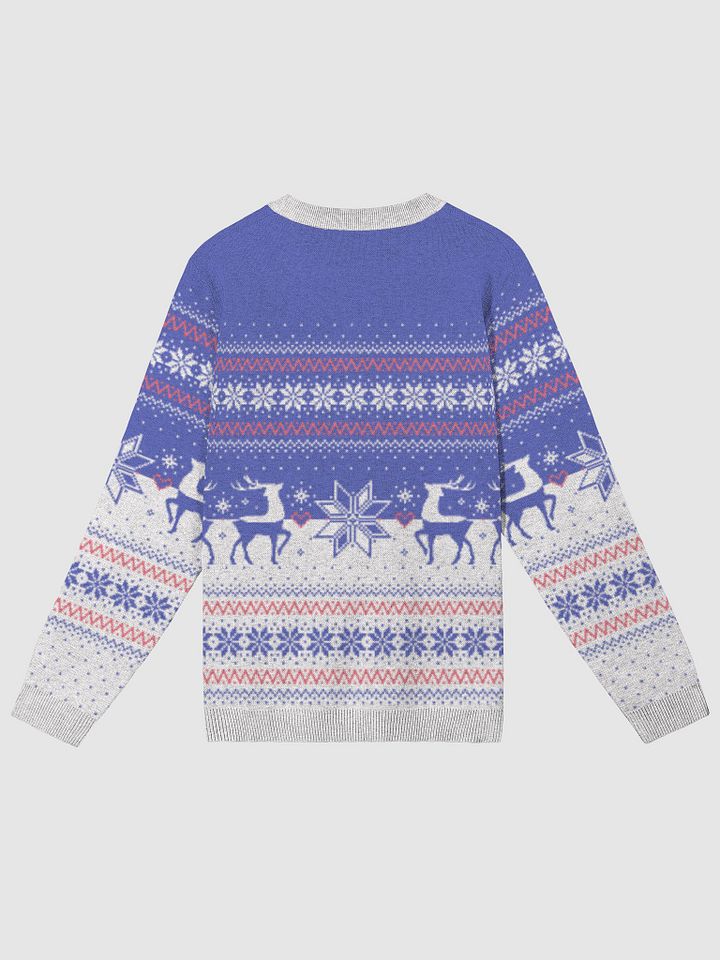 KNITTED CHRISTMAS SWEATER CLASSIC FIT / PERSONALIZED NAME / BLUE & WHITE product image (2)