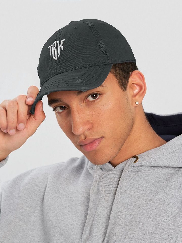White Logo Distressed Dad Hat product image (1)