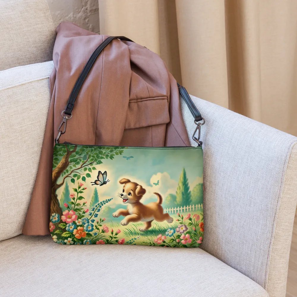 Puppy Butterfly Flower Garden Crossbody Bag - Retro Purse product image (6)