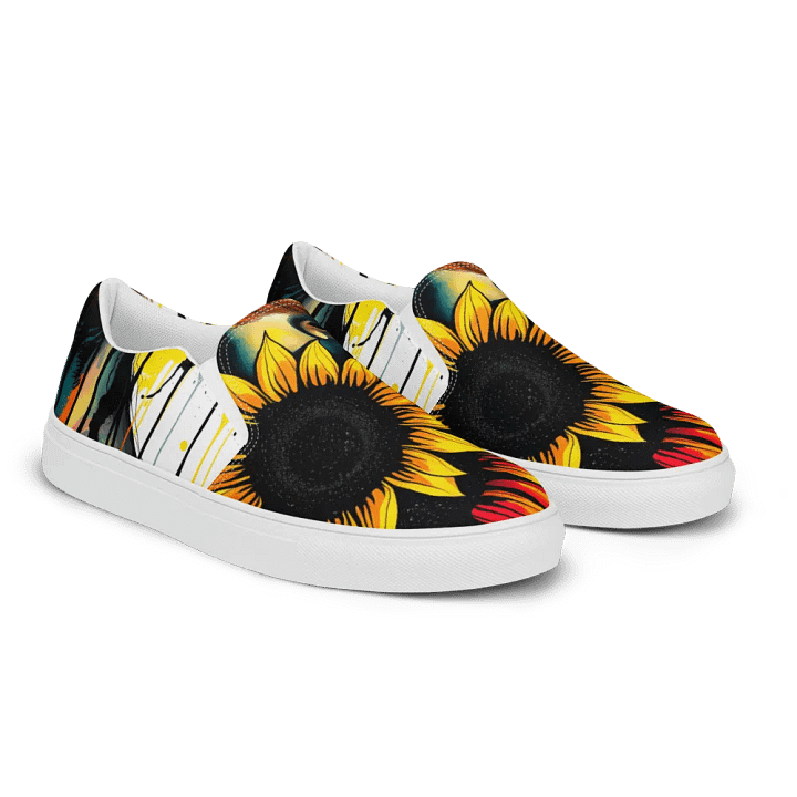 Van Gogh's Sunflowers, Men's Slip On canvas Shoes product image (2)
