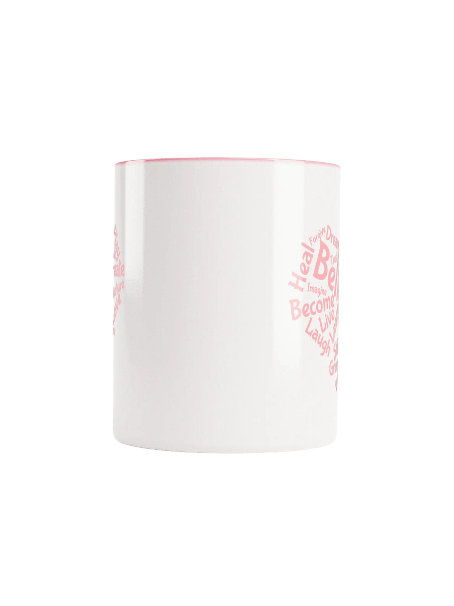 Motivational Heart Word Cloud Mug - with pink inner product image (2)