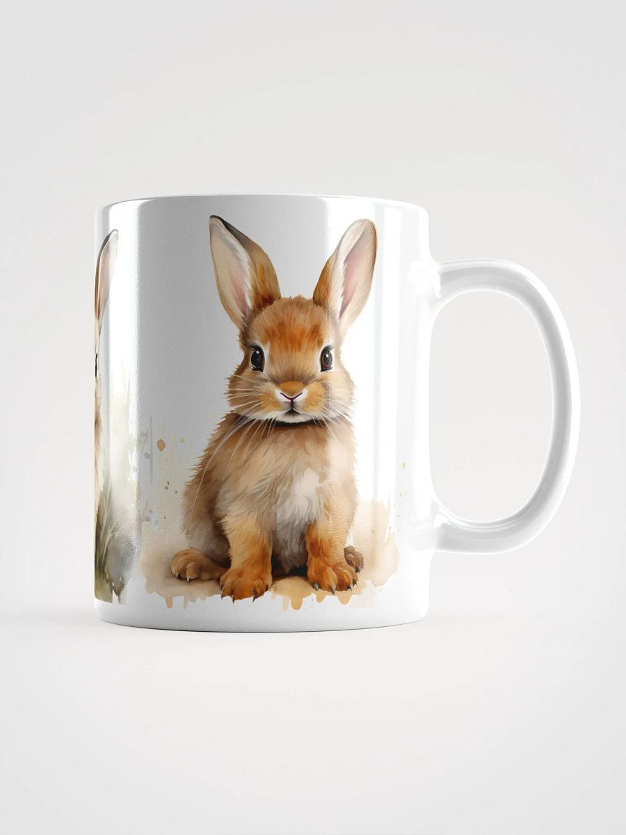 Fluffy Rabbit Trio White Glossy Mug product image (5)