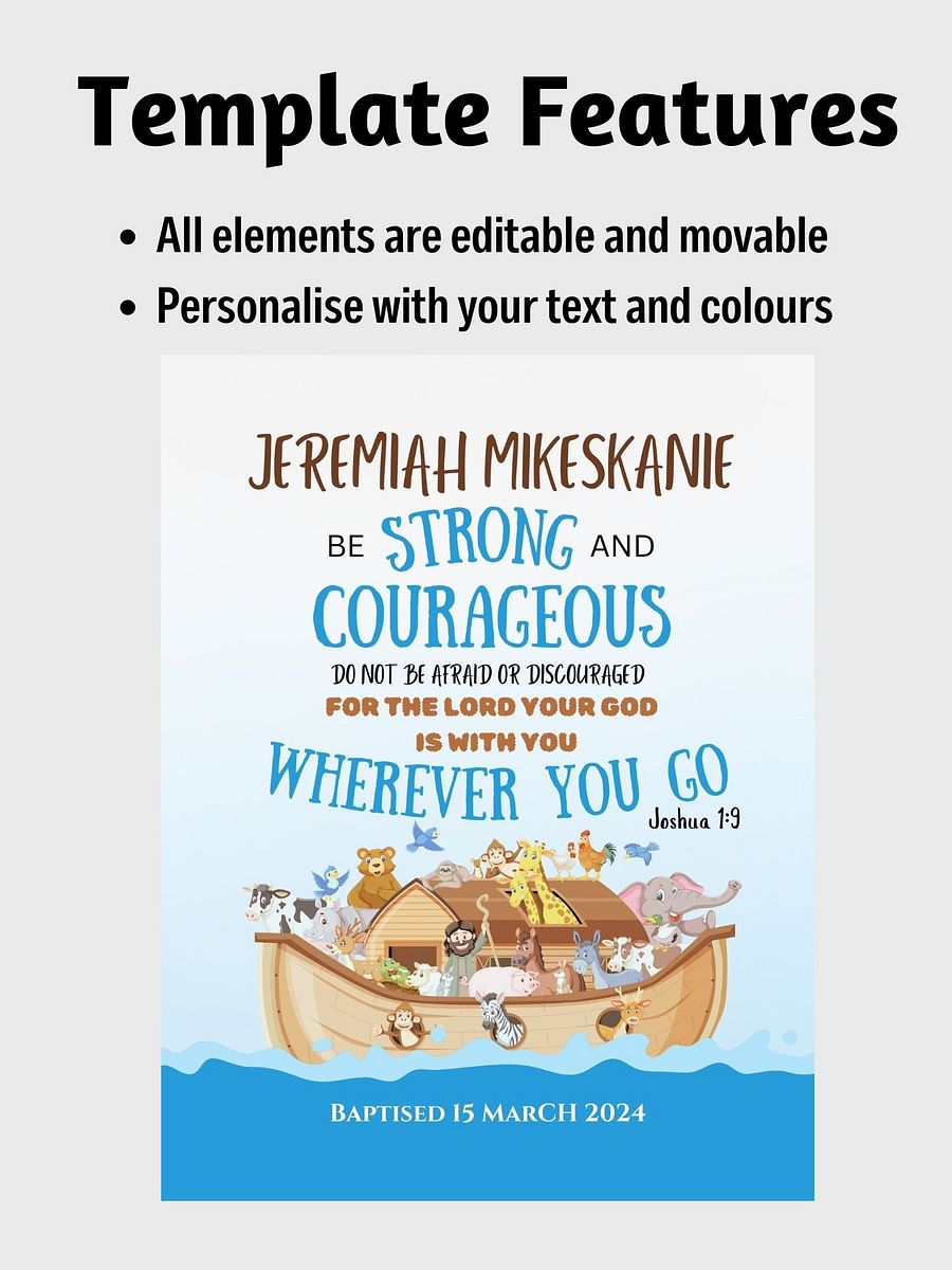 Noah's Ark Baptism Canva Template product image (5)