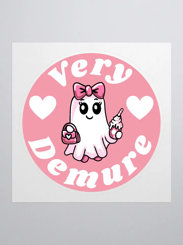 Very Demure Cute Ghost Circle Sticker product image (1)
