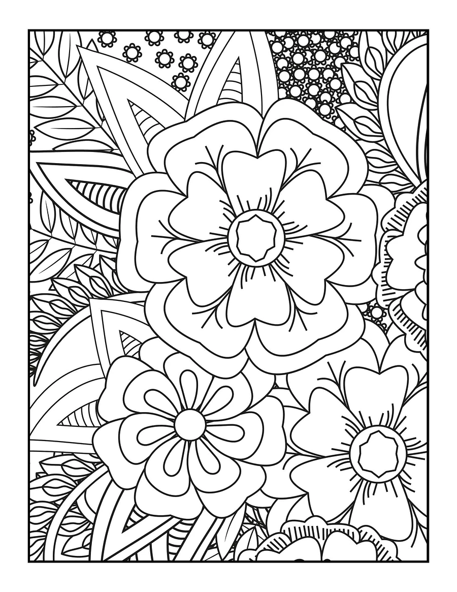 Large Print Flowers Adult Coloring Book (Volume One) | Beautiful Oversized Flowers | Adult Flower Coloring Pages | Gift Idea for Mom product image (3)