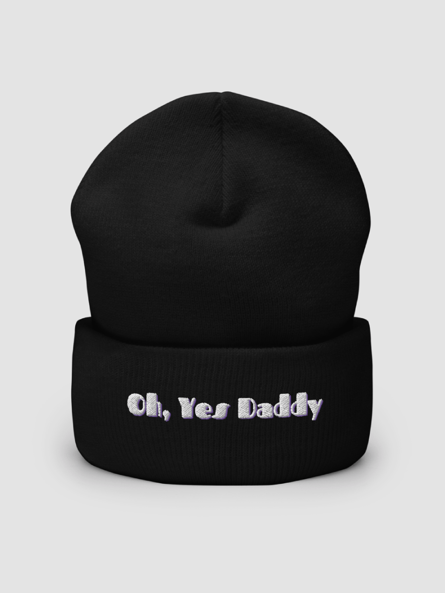 'Oh, Yes Daddy' Embroidered Cuffed Beanie product image (2)