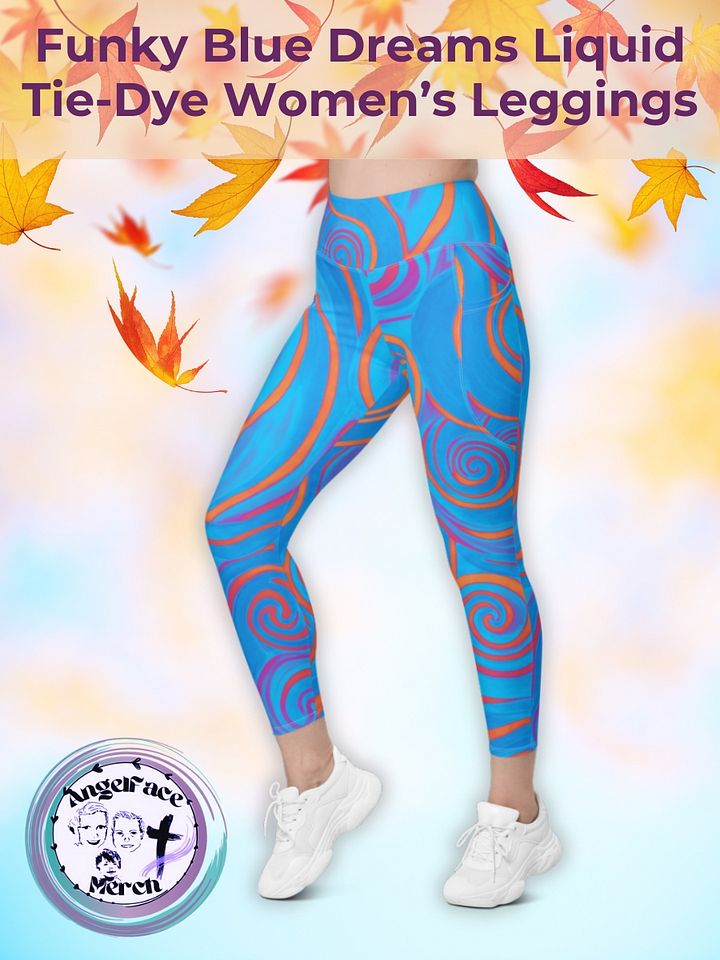Funky Blue Dreams Liquid Tie-Dye Women's Leggings product image (1)