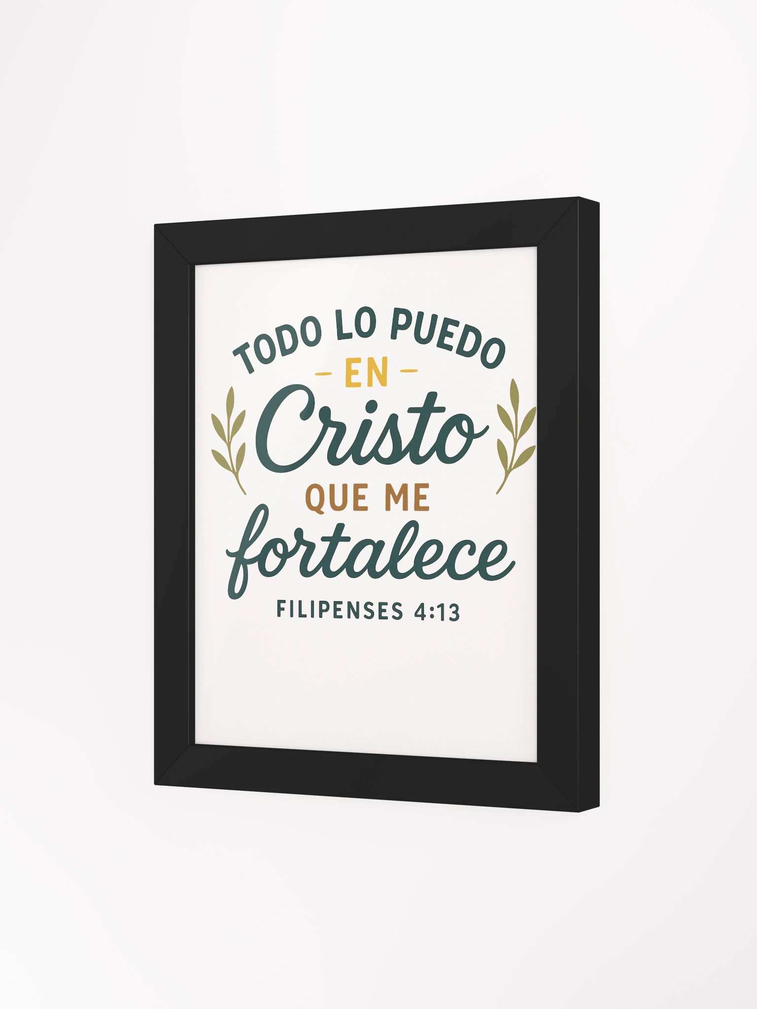 Framed Christian Poster – “Todo lo puedo en Cristo” – Spanish Bible Verse product image (3)
