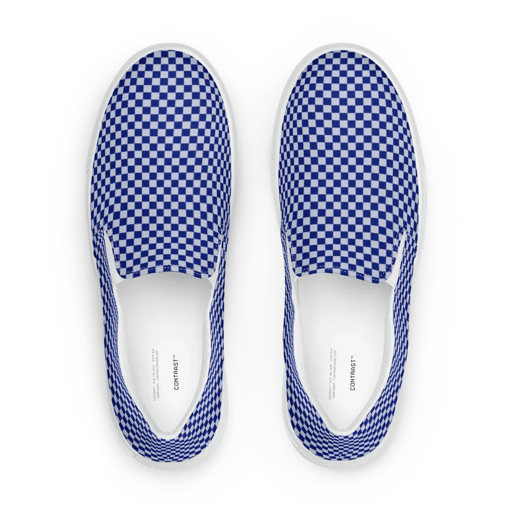 CONTRAST™ Elegant Blue Checkered Slip-On Men Shoes n. 28 product image (3)
