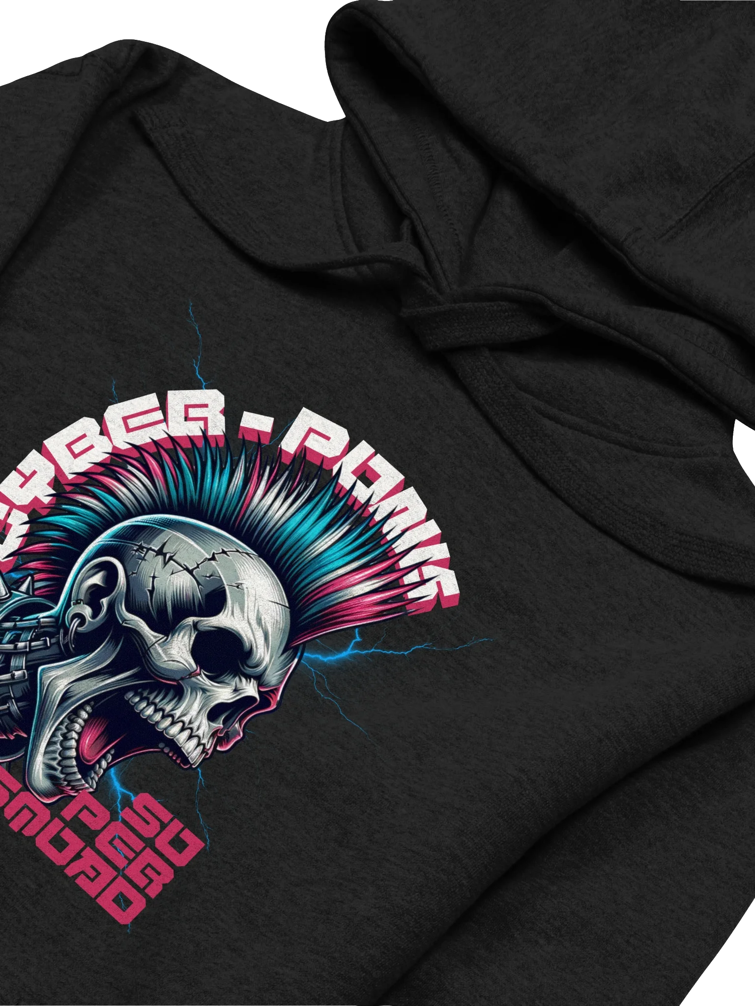 Cyber Punk Skull Graphic Comfort Hoodie product image (3)