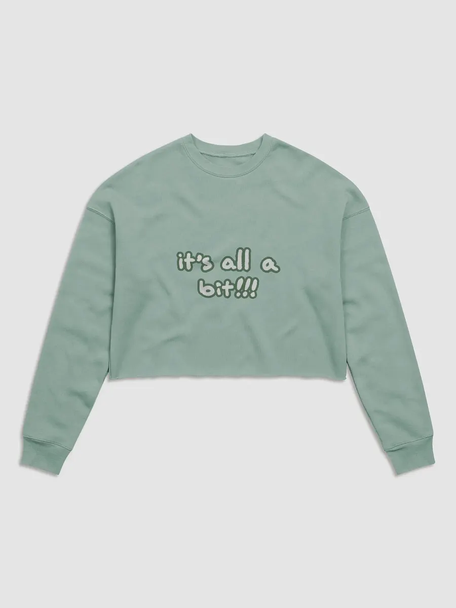 “It’s all a bit!!!” (sm. lined design, #527453) Women's Fleece Crop Sweatshirt product image (10)