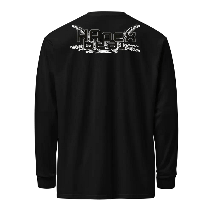 Unisex Garment-Dyed Heavyweight Long Sleeve Shirt - Black HApex Gear Black Logo product image (1)