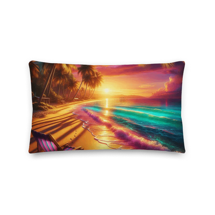 Tropical Sunset Paradise Premium Pillow |AI Design product image (2)