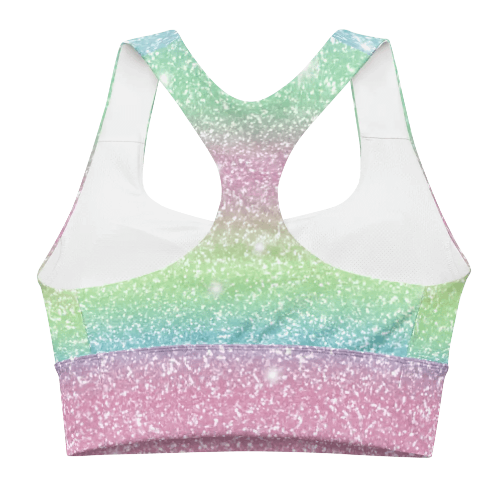 Glitter Unicorn Texture Design Longline Sports Bra - 8 product image (3)