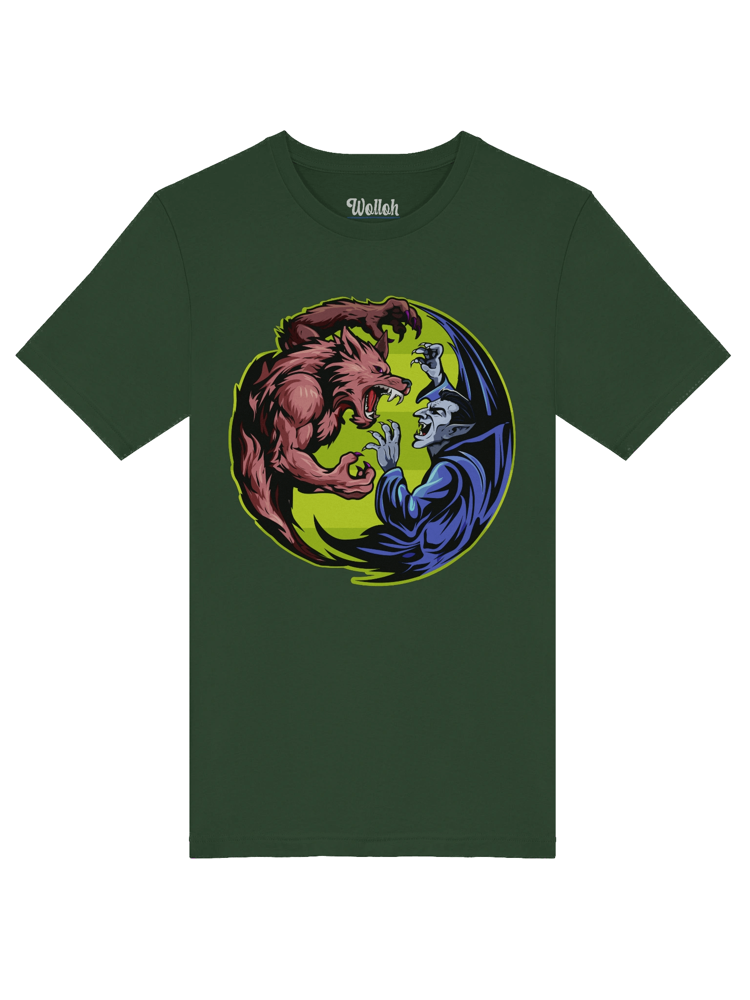 Werewolf vs Vampire T-Shirt – Halloween Horror Classic Monster Battle GraphicTee product image (77)