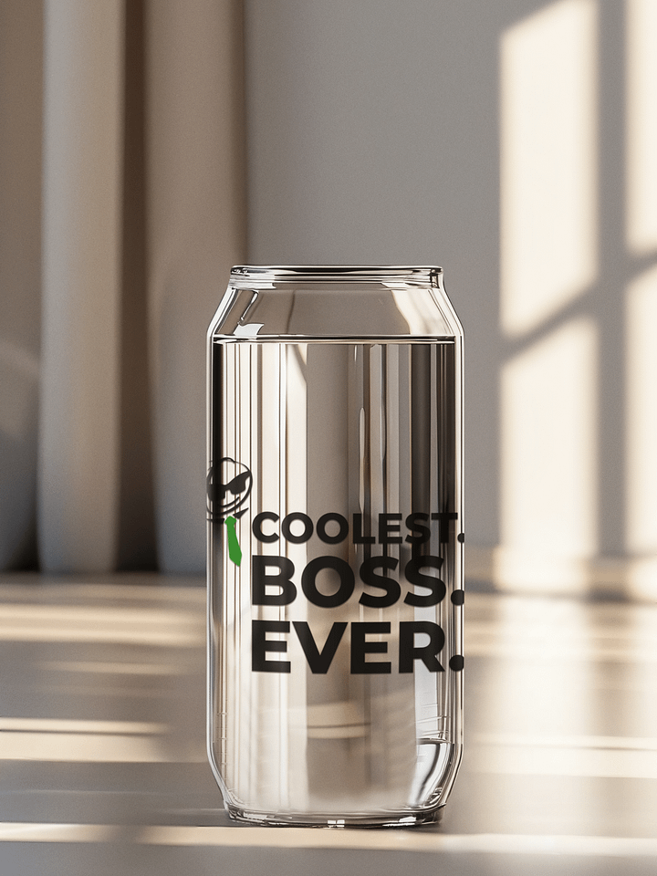 Can-Shaped Glass Tumbler – Coolest Boss Ever | Sleek, Trendy & Leadership-Approved product image (1)