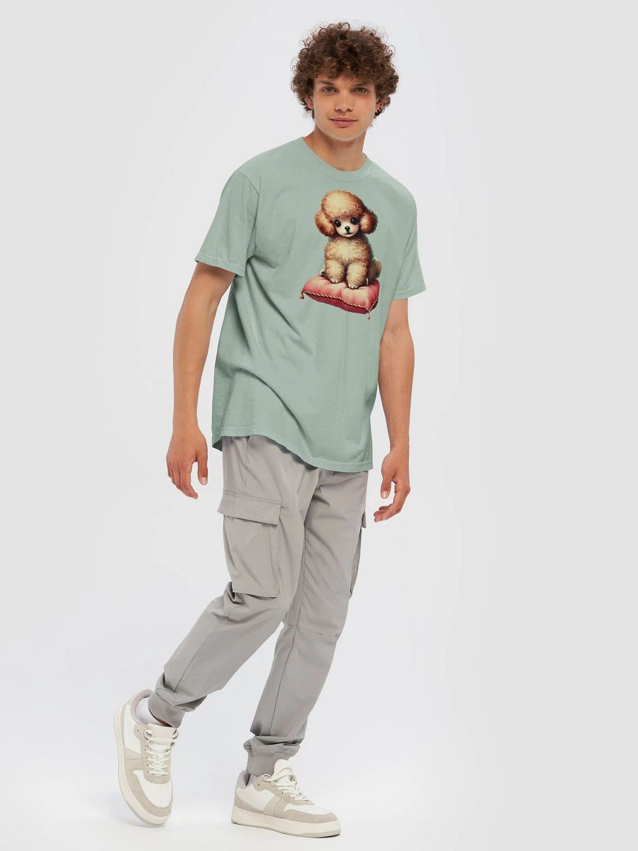 Fluffy Poodle on Red Cushion Comfort Colors T-Shirt product image (49)