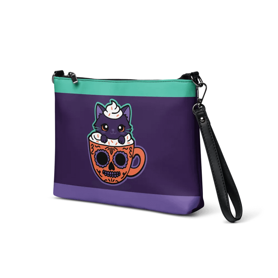 Sugar Skull Kitten Mug Flip-Sided Faux Leather Crossbody Bag product image (4)