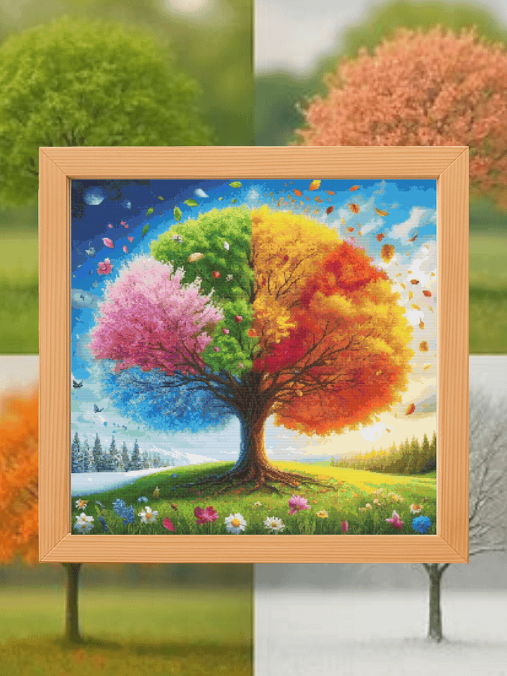 Seasonal Tree Cross Stitch Pattern product image (1)