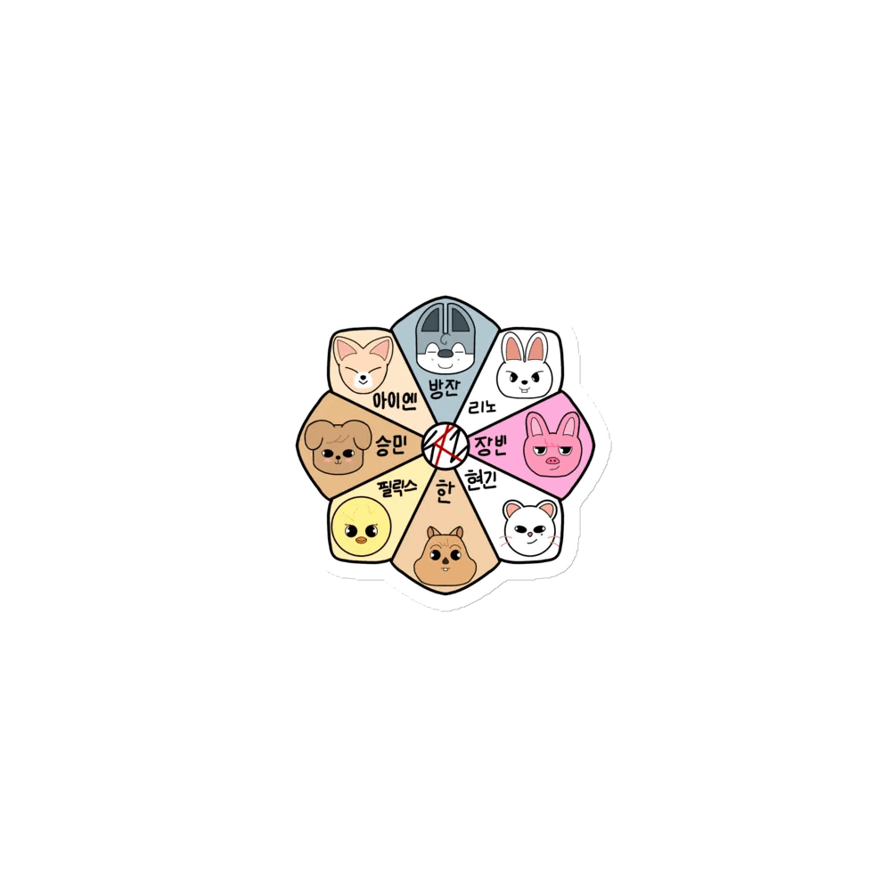 Skzoo OT8 Flower Hangul Magnet product image (1)