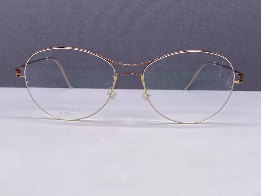 Lindberg Eyeglasses Frames woman Round Oval Grey Titanium Air Rim Marlene 53 Big product image (1)