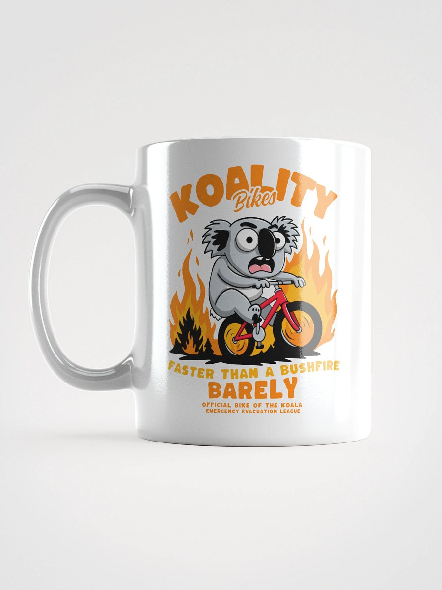 Funny Koala Bike Mug – “Faster Than a Bushfire (Barely)” – Aussie Cycling Pun Gift product image (18)
