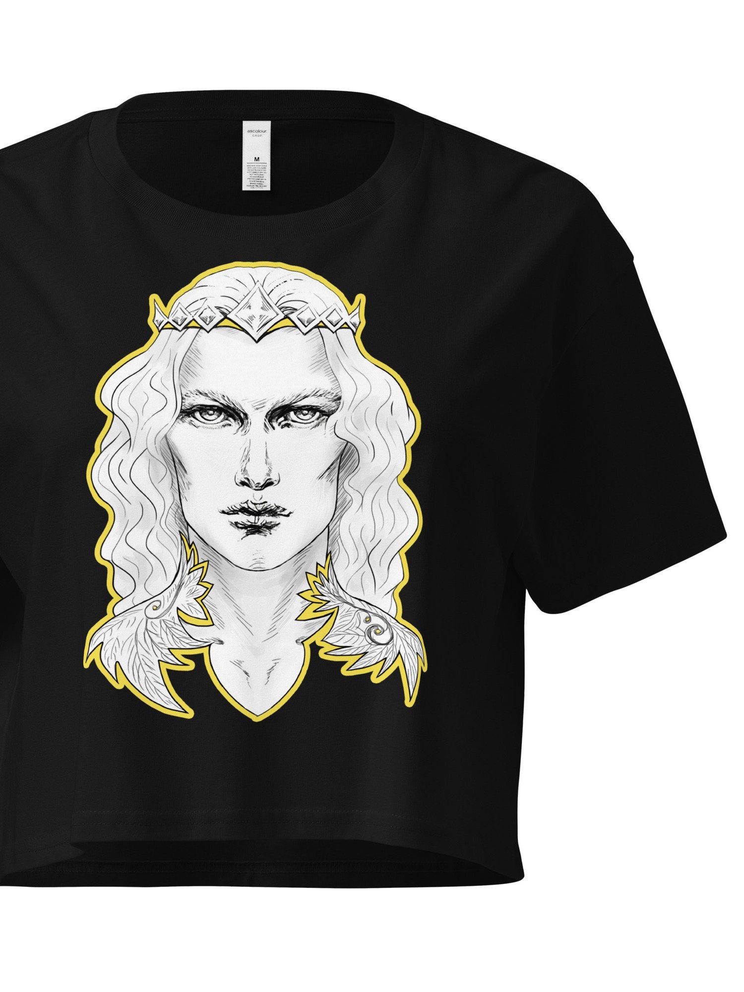 Prince Charming Illuminate Yellow Line Women's Premium Crop Top product image (2)