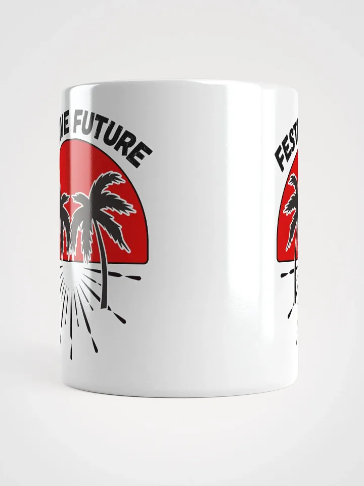 Festive Future - Sunset Beach Scene White Coffee Mug product image (5)