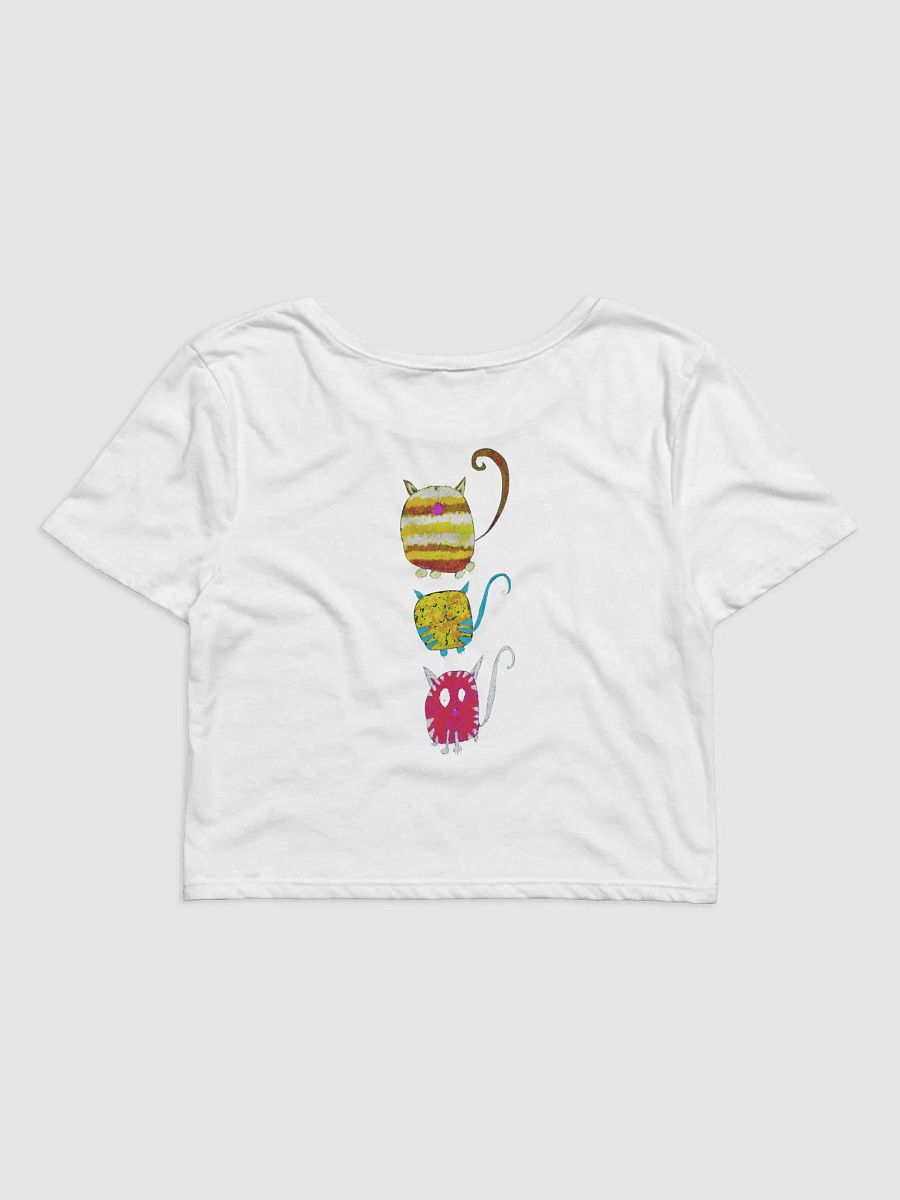 Abstract Vibrant Cats in Three Ladies Cropped Tee product image (5)