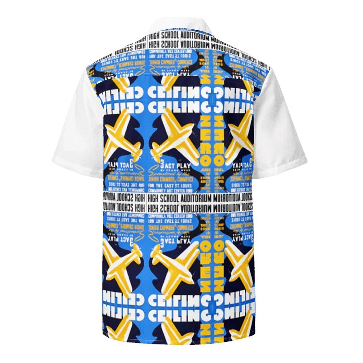 Vintage Aviation Poster Art Printed Button-Down Shirt product image (2)