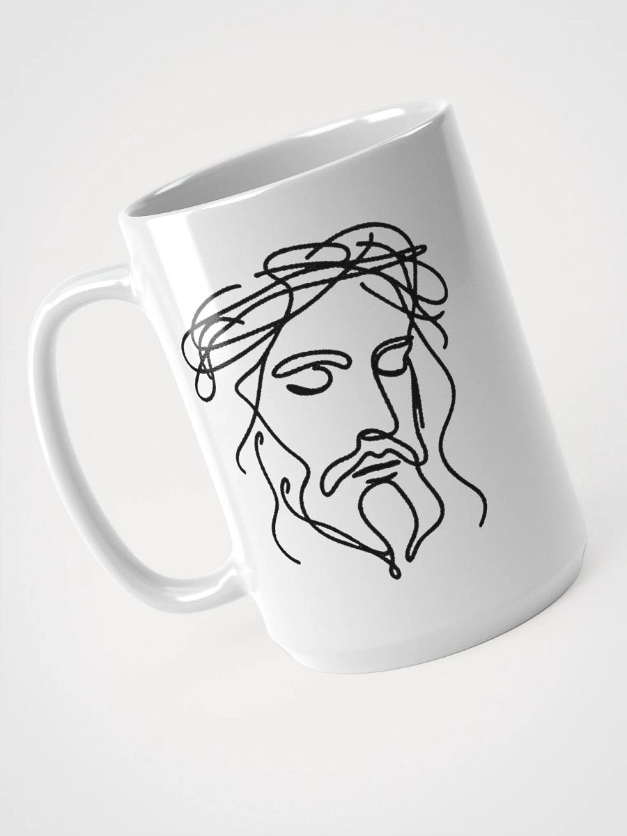 Jesus Line Art - Faith-Inspired White Glossy Mug product image (3)