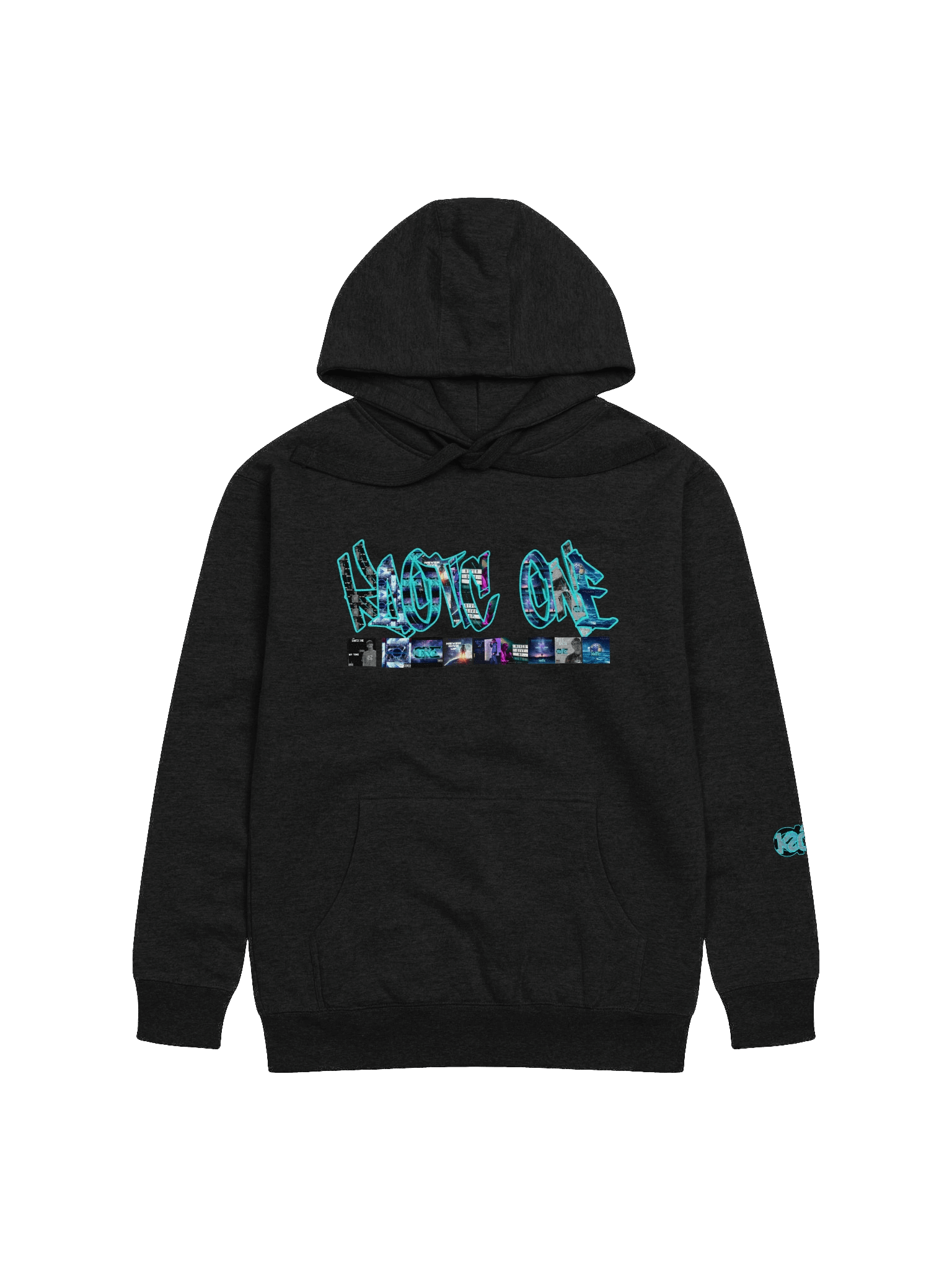 Kactic One Blue Graffiti logo with albums Black Sweater product image (1)