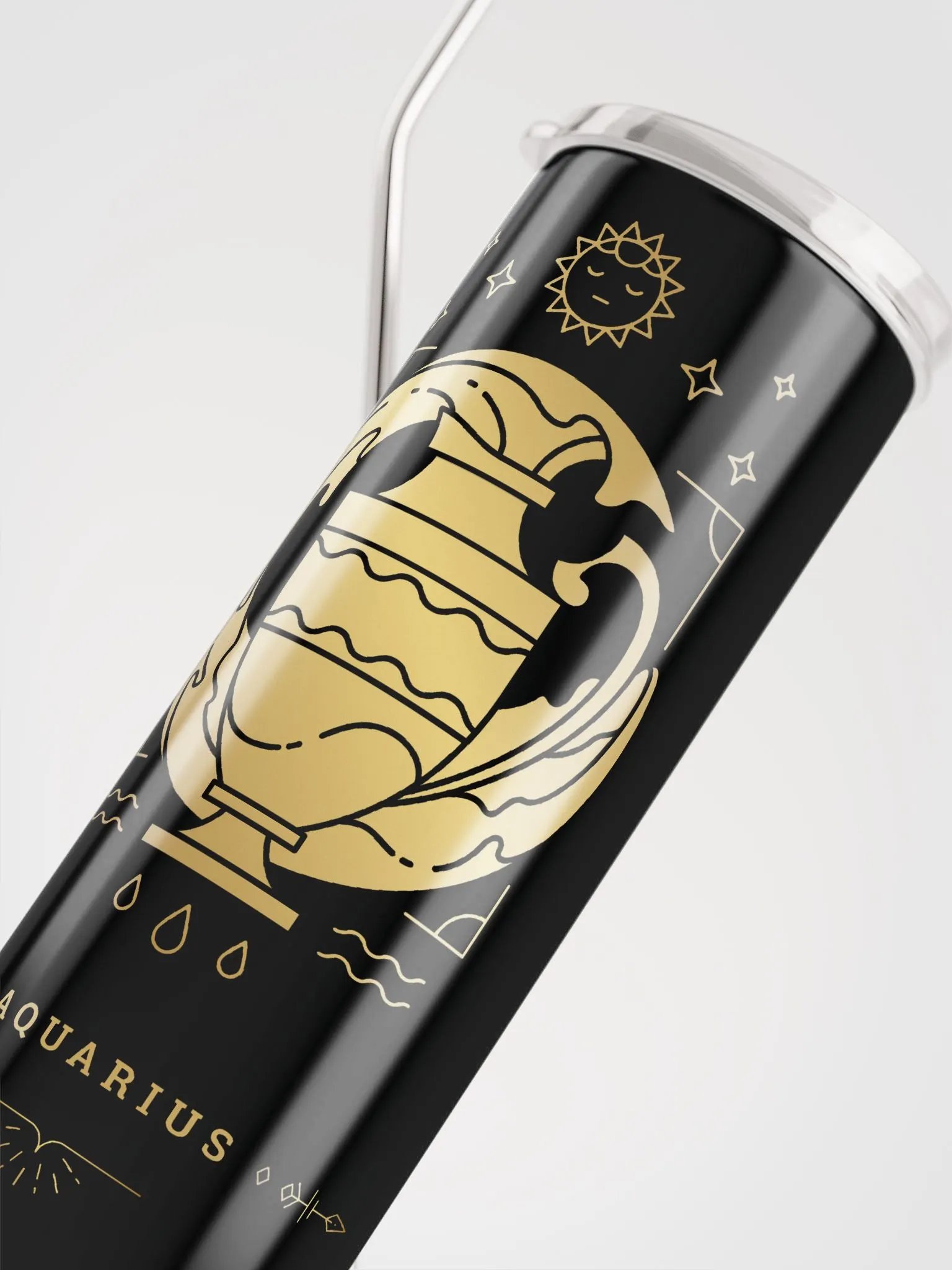 Aquarius Gold Rush: Zodiac Stainless Steel Tumbler for Celestial Glam! ✨♒ product image (5)