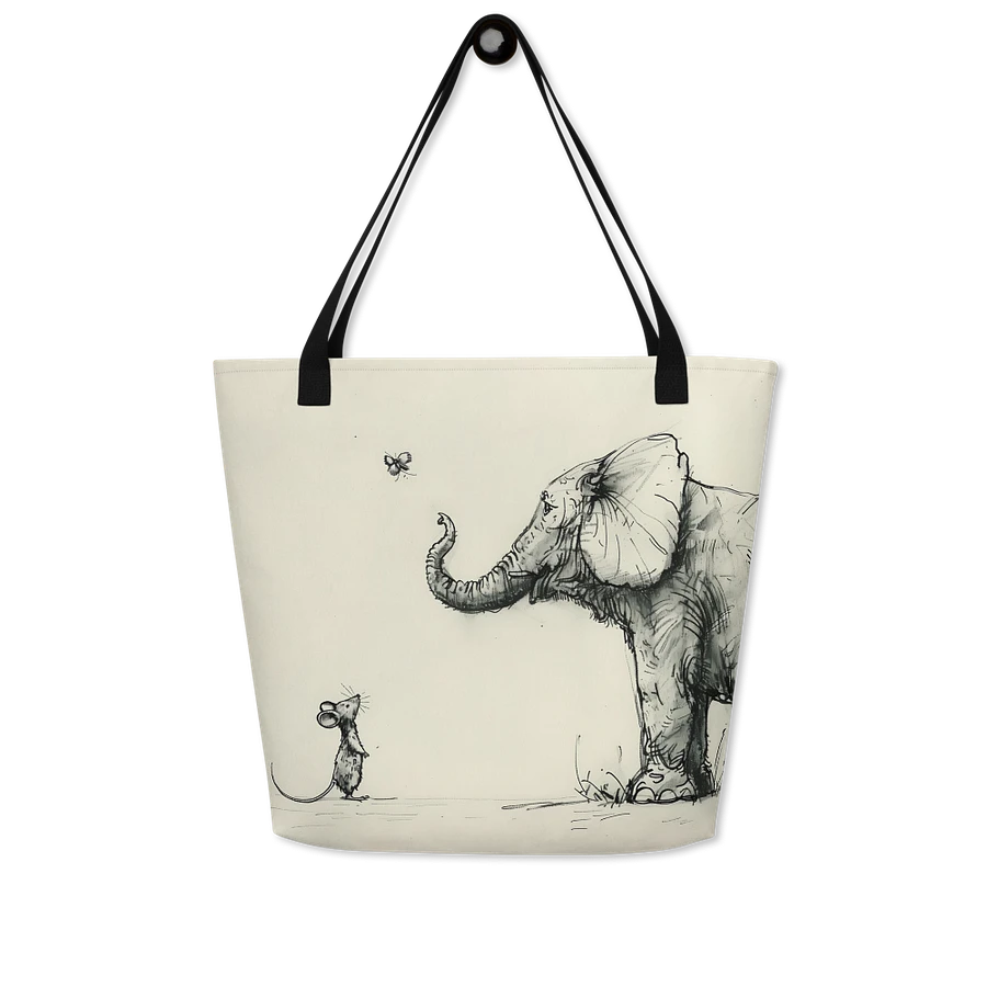 Tote Bag: Mouse and Elephant Unexpected Friendship Enjoy the Simple Moments Minimalist Design product image (7)