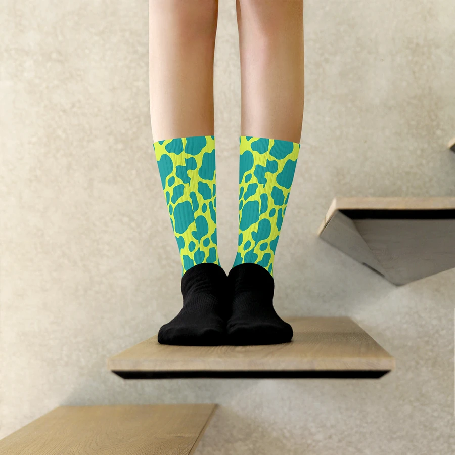 Cow Print Socks - Green product image (9)