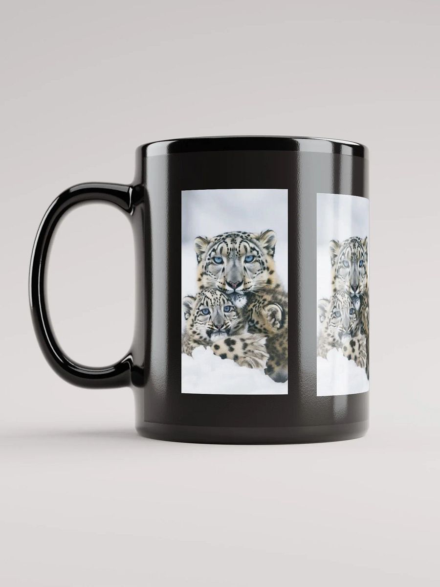 Snow Leopard Cuddle Black Glossy Mug product image (11)